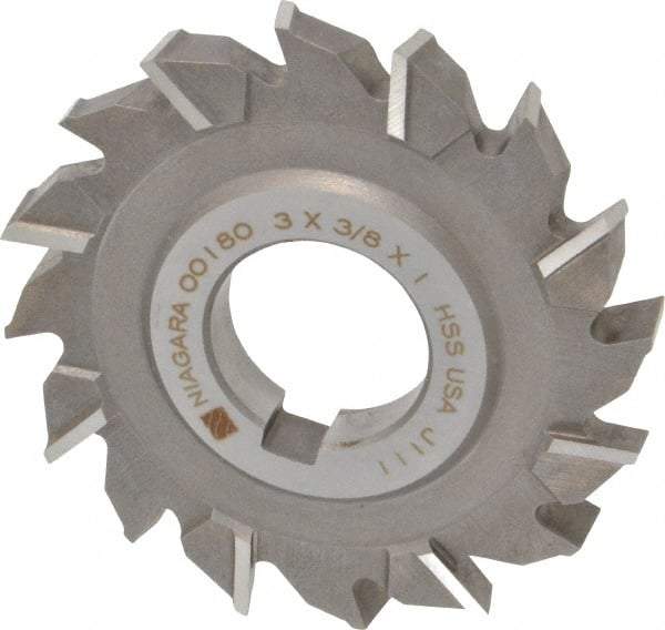 Keo - 3" Diam x 3/8" Width of Cut, 16 Teeth, High Speed Steel Side Milling Cutter - Staggered Teeth, Uncoated - Benchmark Tooling