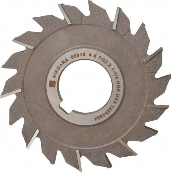 Keo - 4" Diam x 7/32" Width of Cut, 18 Teeth, High Speed Steel Side Milling Cutter - Staggered Teeth, Uncoated - Benchmark Tooling