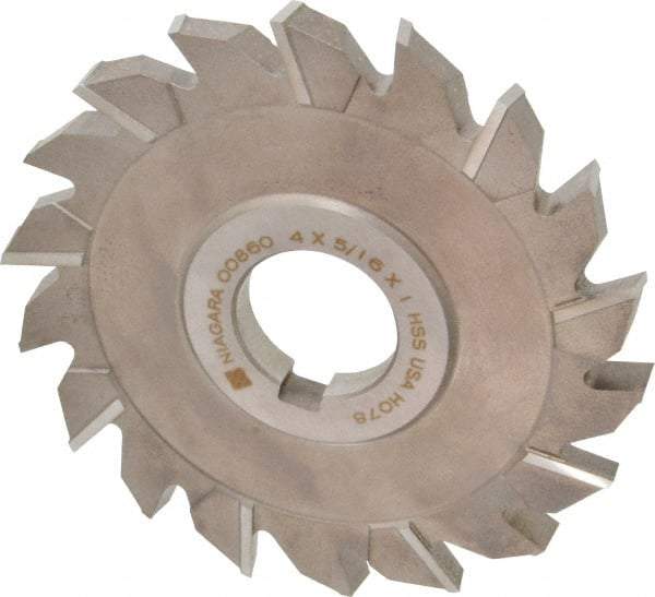 Keo - 4" Diam x 5/16" Width of Cut, 18 Teeth, High Speed Steel Side Milling Cutter - Staggered Teeth, Uncoated - Benchmark Tooling