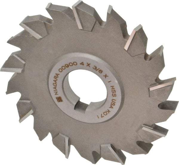 Keo - 4" Diam x 3/8" Width of Cut, 18 Teeth, High Speed Steel Side Milling Cutter - Staggered Teeth, Uncoated - Benchmark Tooling