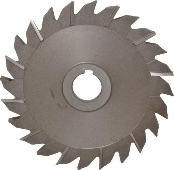 Keo - 6" Diam x 5/16" Width of Cut, 24 Teeth, High Speed Steel Side Milling Cutter - Staggered Teeth, Uncoated - Benchmark Tooling