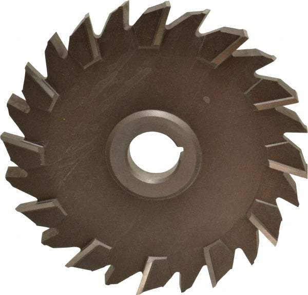 Keo - 6" Diam x 1/2" Width of Cut, 24 Teeth, High Speed Steel Side Milling Cutter - Staggered Teeth, Uncoated - Benchmark Tooling