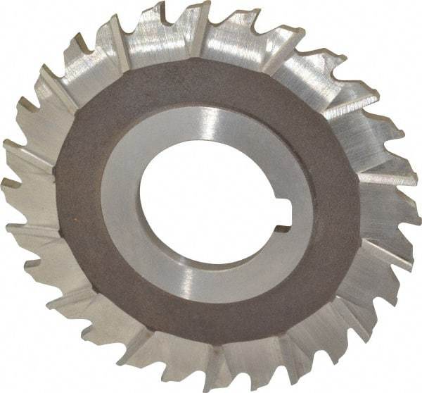 Keo - 3" Blade Diam x 1/8" Blade Thickness, 1" Hole, 28 Teeth, High Speed Steel Side Chip Saw - Staggered Tooth, Arbor Connection, Right Hand Cut, Uncoated - Benchmark Tooling