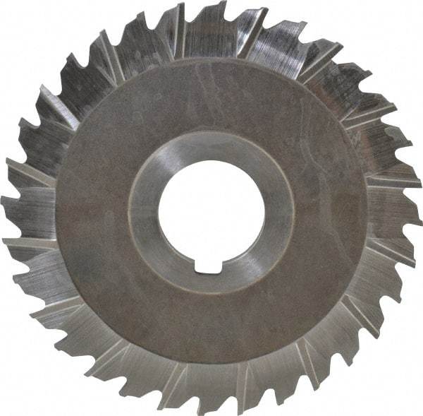 Keo - 4" Blade Diam x 1/8" Blade Thickness, 1" Hole, 32 Teeth, High Speed Steel Side Chip Saw - Staggered Tooth, Arbor Connection, Right Hand Cut, Uncoated - Benchmark Tooling