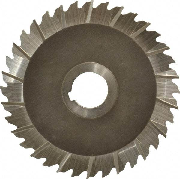 Keo - 5" Blade Diam x 1/8" Blade Thickness, 1" Hole, 36 Teeth, High Speed Steel Side Chip Saw - Staggered Tooth, Arbor Connection, Right Hand Cut, Uncoated - Benchmark Tooling