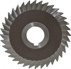 Keo - 4" Blade Diam x 3/32" Blade Thickness, 1" Hole, 36 Teeth, High Speed Steel Side Chip Saw - Straight Tooth, Arbor Connection, Right Hand Cut, Uncoated, with Keyway - Benchmark Tooling