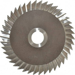 Keo - 6" Blade Diam x 1/8" Blade Thickness, 1" Hole, 42 Teeth, High Speed Steel Side Chip Saw - Straight Tooth, Arbor Connection, Right Hand Cut, Uncoated, with Keyway - Benchmark Tooling