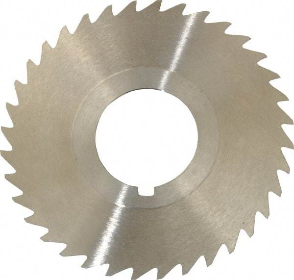 Keo - 2-1/2" Diam x 1/32" Blade Thickness x 7/8" Arbor Hole Diam, 36 Tooth Slitting and Slotting Saw - Arbor Connection, Right Hand, Uncoated, High Speed Steel, 10° Rake, Concave Ground - Benchmark Tooling