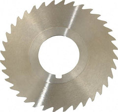 Keo - 2-1/2" Diam x 1/32" Blade Thickness x 7/8" Arbor Hole Diam, 36 Tooth Slitting and Slotting Saw - Arbor Connection, Right Hand, Uncoated, High Speed Steel, 10° Rake, Concave Ground - Benchmark Tooling