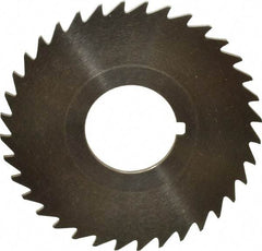 Keo - 2-1/2" Diam x 1/16" Blade Thickness x 7/8" Arbor Hole Diam, 36 Tooth Slitting and Slotting Saw - Arbor Connection, Right Hand, Uncoated, High Speed Steel, 10° Rake, Concave Ground - Benchmark Tooling