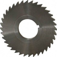 Keo - 2-1/2" Diam x 1/8" Blade Thickness x 7/8" Arbor Hole Diam, 36 Tooth Slitting and Slotting Saw - Arbor Connection, Right Hand, Uncoated, High Speed Steel, 10° Rake, Concave Ground - Benchmark Tooling