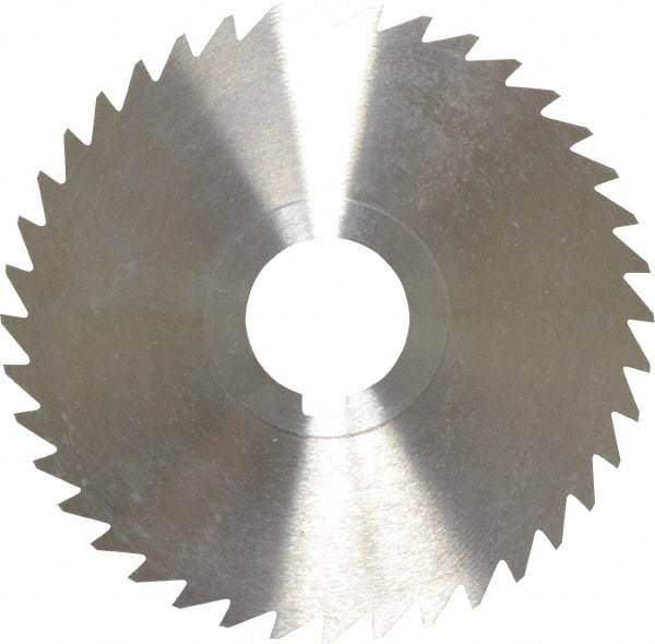 Keo - 4" Diam x 1/32" Blade Thickness x 1" Arbor Hole Diam, 40 Tooth Slitting and Slotting Saw - Arbor Connection, Right Hand, Uncoated, High Speed Steel, 10° Rake, Concave Ground - Benchmark Tooling