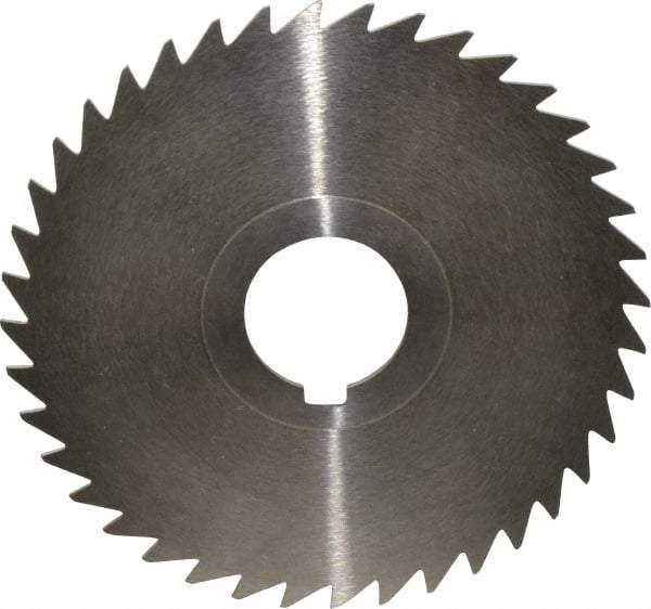 Keo - 4" Diam x 3/64" Blade Thickness x 1" Arbor Hole Diam, 40 Tooth Slitting and Slotting Saw - Arbor Connection, Right Hand, Uncoated, High Speed Steel, Concave Ground, Contains Keyway - Benchmark Tooling