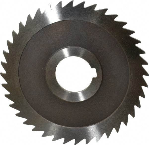 Keo - 4" Diam x 3/32" Blade Thickness x 1" Arbor Hole Diam, 40 Tooth Slitting and Slotting Saw - Arbor Connection, Right Hand, Uncoated, High Speed Steel, Concave Ground, Contains Keyway - Benchmark Tooling