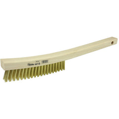 Plater's Brush, Brass Fill, 3 × 19 Rows, Curved Handle - Benchmark Tooling
