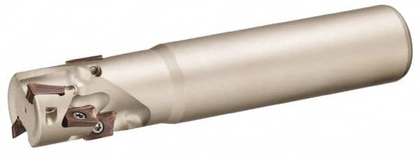 Sumitomo - 1" Cut Diam, 1" Shank Diam, 4-1/4" OAL, Indexable Square Shoulder End Mill - AXMT12, AXET12 Inserts, Cylindrical Shank, 90° Lead Angle, Series WaveMill - Benchmark Tooling