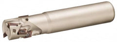 Sumitomo - 1" Cut Diam, 1" Shank Diam, 4-1/4" OAL, Indexable Square Shoulder End Mill - AXMT12, AXET12 Inserts, Cylindrical Shank, 90° Lead Angle, Series WaveMill - Benchmark Tooling