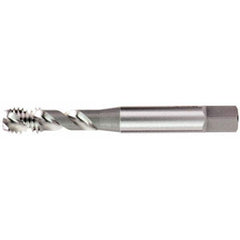 Spiral Flute Tap: 3/8-24, UNF, 3 Flute, Bottoming, 3B Class of Fit, Cobalt, Nitride Finish 1.25″ Thread Length, Left Hand Flute, Right Hand Thread, H3, Series 13019