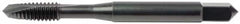OSG - #1-72 UNF, 2 Flute, Bright Finish, High Speed Steel Spiral Point Tap - Bottoming Chamfer, Right Hand Thread, 1-11/16" OAL, 3/8" Thread Length, 0.141" Shank Diam, 3B Class of Fit, Series 105B - Exact Industrial Supply