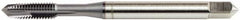 OSG - M4x0.70 Metric Coarse, 3 Flute, Nitride Finish, Vanadium High Speed Steel Spiral Point Tap - Plug Chamfer, Right Hand Thread, 2-31/64" OAL, 3/4" Thread Length, 0.168" Shank Diam, 6H Class of Fit, Series 11116 - Exact Industrial Supply