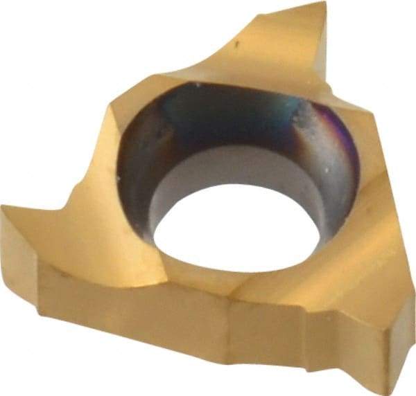 Carmex - 06IL Internal Left Hand 48-20 Partial Profile 60° Laydown Threading Insert - Grade BXC, TiN Coated Carbide - Benchmark Tooling