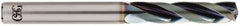 OSG - 8.6mm 140° Spiral Flute Solid Carbide Screw Machine Drill Bit - WD1 Finish, Right Hand Cut, 43mm Flute Length, 101mm OAL, Standard Point, Straight Shank, Through Coolant - Benchmark Tooling