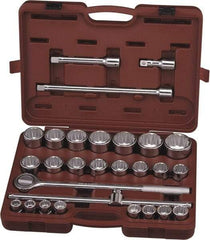 Paramount - 28 Piece 3/4" Drive Chrome Finish Socket Set - 12 Points, 3/4" to 1-11/16" Range, Inch Measurement Standard - Benchmark Tooling