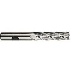 7/8 Dia. x 5-3/4 Overall Length 4-Flute Square End High Speed Steel SE End Mill-Round Shank-Center Cut-Uncoated - Benchmark Tooling