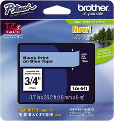 Brother - 3/4" Wide, Blue Tape Cassette - For Label Maker - Benchmark Tooling