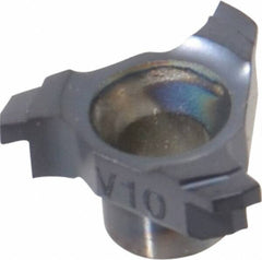 Carmex - C12 W10 Grade MT7, 0.47" Cutting Width Carbide Mill Grooving Insert - 0.039" Max Depth of Cut, Right Hand, 0.004" Corner Radius, TiAlN Finish - Benchmark Tooling