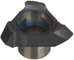 Carmex - C18 C90 Grade MT7, 0.7" Cutting Width Carbide Chamfering & Grooving Insert - 0.043" Max Depth of Cut, Right Hand, 0.004" Corner Radius, TiAlN Finish - Benchmark Tooling