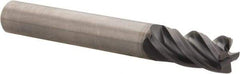 Kennametal - 4 Flute Solid Carbide Roughing & Finishing Corner Chamfer End Mill - AlTiN Finish, Straight Shank, 38° Helix, Centercutting - Benchmark Tooling