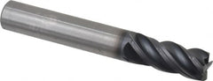 Kennametal - 4 Flute Solid Carbide Roughing & Finishing Corner Chamfer End Mill - AlTiN Finish, Straight Shank, 38° Helix, Centercutting - Benchmark Tooling