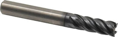 Kennametal - 5/16", 3/4" LOC, 5/16" Shank Diam, 2-1/2" OAL, 5 Flute, Solid Carbide Square End Mill - Single End, AlTiN Finish, Spiral Flute, 30° Helix, Right Hand Cut, Right Hand Flute, Series UCDE - Benchmark Tooling
