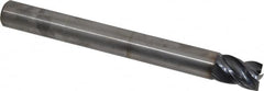 Kennametal - 5/8", 3/4" LOC, 5/8" Shank Diam, 6" OAL, 4 Flute, Solid Carbide Square End Mill - Single End, AlTiN Finish, Spiral Flute, 38° Helix, Centercutting, Right Hand Cut, Right Hand Flute, Series HPRSHV - Benchmark Tooling