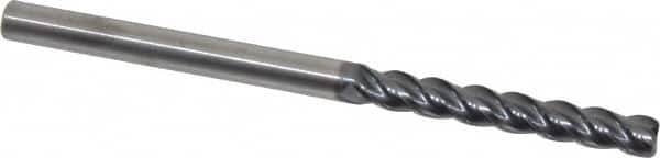 Kennametal - 1/4", 4 Flute, Solid Carbide, 0.03" Corner Radius End Mill - 4" OAL, 1-3/4" LOC - Benchmark Tooling
