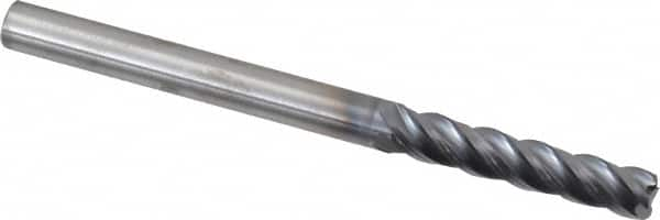 Kennametal - 1/4", 4 Flute, Solid Carbide, 0.03" Corner Radius End Mill - 3-1/4" OAL, 1-1/2" LOC - Benchmark Tooling