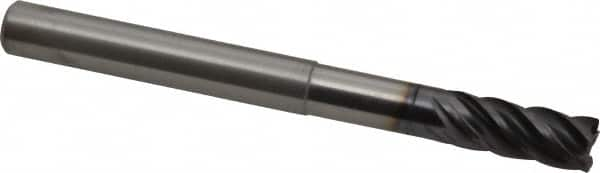 Kennametal - 3/8", 5 Flute, Solid Carbide, 0.015" Corner Radius End Mill - 4" OAL, 7/8" LOC, 1-7/8" Extended Reach - Benchmark Tooling