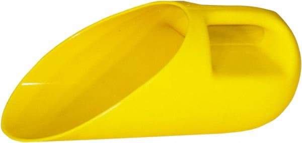 Trynex - 80 oz Yellow Plastic Round Bottom Scoop - 7" Wide x 7" Deep Bowl, 5" Handle Length, 14-1/2" OAL - Benchmark Tooling