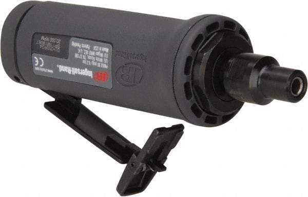 Ingersoll-Rand - 1/4" Collet, Straight Handle, Angle Air Die Grinder - 20,000 RPM, Dual Capable Exhaust, 19 CFM, 0.4 hp, 1/4 NPT - Benchmark Tooling