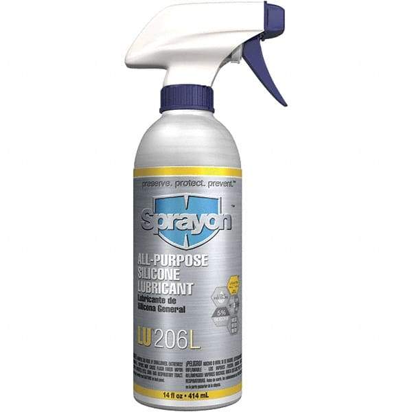 Sprayon - 14 oz Trigger Spray Can Silicone Lubricant - Clear, -50°F to 375°F - Benchmark Tooling