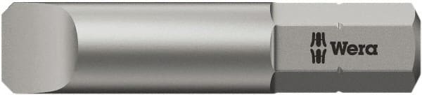 Wera - 4mm x 32mm Blade, 1/4" Drive Slotted Screwdriver Bit - 1-1/4" OAL - Benchmark Tooling