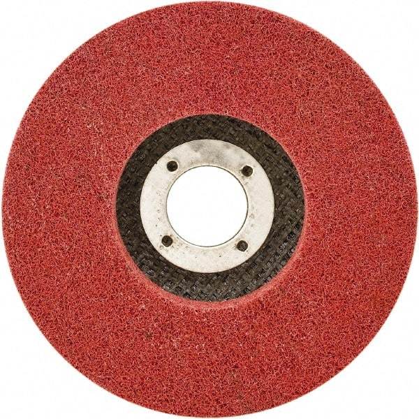 Brite Star - 4-1/2" Diam, 1-1/2" Face Width, 7/8" Center Hole, Medium Grade, Aluminum Oxide Deburring Wheel - Unitized, Hard Grade, 11,000 RPM - Benchmark Tooling