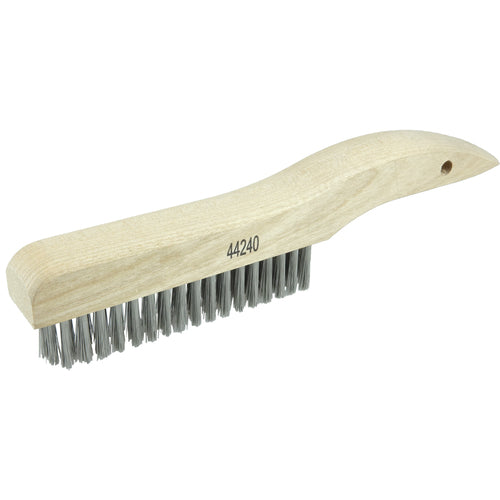 Plater's Brush, Stainless Fill, 4 × 18 Rows, Shoe Handle - Benchmark Tooling
