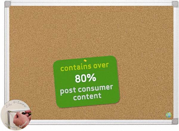 MasterVision - 48" Wide x 36" High Open Cork Bulletin Board - Natural (Color) - Benchmark Tooling