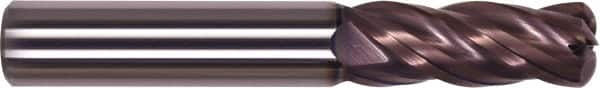 Millstar - 1/4", 4 Flute, Single End, Solid Carbide, 0.032" Corner Radius End Mill - 2-1/2" OAL, Right Hand Flute, 3/4" LOC, Right Hand Cut - Benchmark Tooling