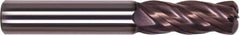 Millstar - 1/4", 4 Flute, Single End, Solid Carbide, 0.032" Corner Radius End Mill - 2-1/2" OAL, Right Hand Flute, 3/4" LOC, Right Hand Cut - Benchmark Tooling