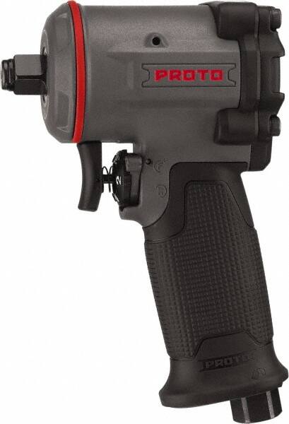 Proto - 1/2" Drive, 10,000 RPM, 635 Ft/Lb Torque Impact Wrench - Pistol Grip Handle, 1,650 IPM, 4.5 CFM, 90 psi, 1/4" NPT Inlet - Benchmark Tooling