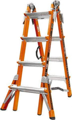 Little Giant Ladder - 14 Steps, 15' High, Type IA Rating, Fiberglass Multi-Use Ladder - 300 Lb Load Capacity, 29" Base Width - Benchmark Tooling