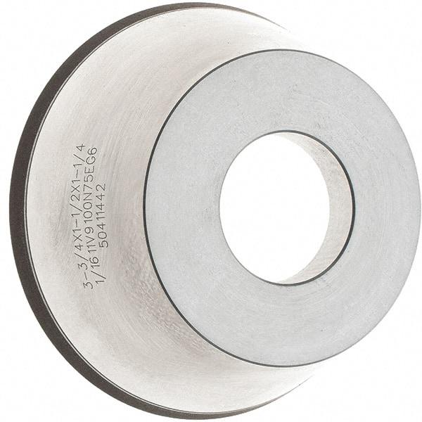 Tru-Maxx - 95mm Diam, 1-1/4" Hole Size, 1" Overall Thickness, 100 Grit, Type 11V9, Tool & Cutter Grinding Wheel - Fine Grade, CBN - Benchmark Tooling